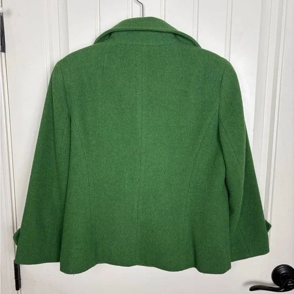 CAbi Emerald Green Double-Breasted Wool Coat — Size 4 - Picture 5 of 7